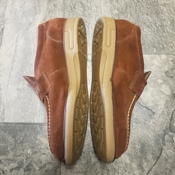Vintage 70s Iron Age Steel Toe Brown‎ Suede Leather Moccasin Loafers Men\'s 11 main image 8